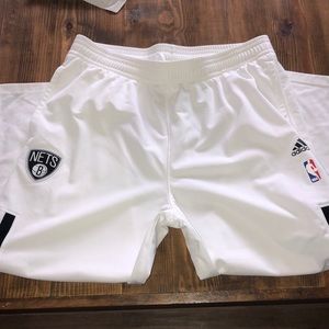 Adidas Mens NBA Nets Warm-up Pants white XL